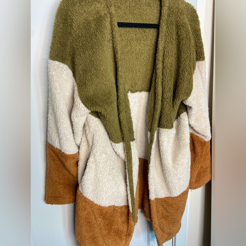 Cozy Moon River Long Boho Sherpa Cardigan With Pockets